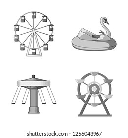 Isolated object of fun and horse  sign. Collection of fun and circus vector icon for stock.