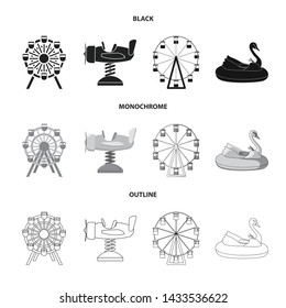Isolated object of fun and horse symbol. Collection of fun and circus stock symbol for web.