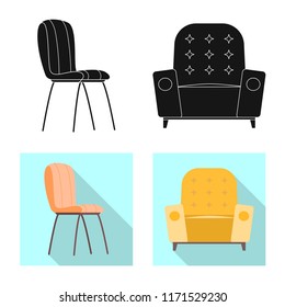 Isolated object of furniture and apartment icon. Set of furniture and home stock vector illustration.