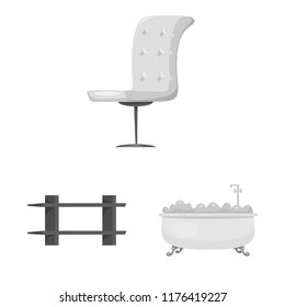 Isolated object of furniture and apartment icon. Set of furniture and home stock symbol for web.