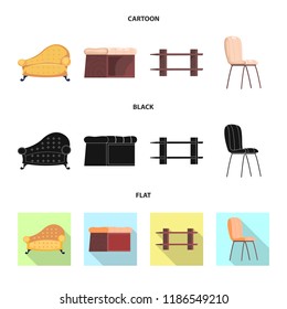 Isolated object of furniture and apartment icon. Collection of furniture and home vector icon for stock.