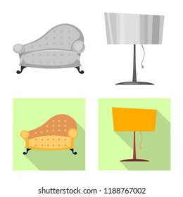 Isolated object of furniture and apartment icon. Collection of furniture and home vector icon for stock.