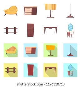 Isolated object of furniture and apartment icon. Collection of furniture and home stock symbol for web.
