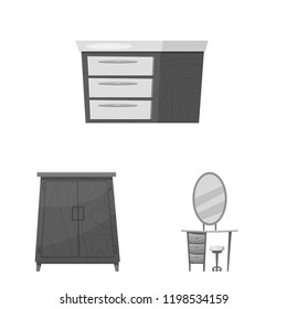 Isolated object of furniture and apartment icon. Collection of furniture and home stock symbol for web.