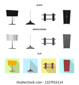 Isolated object of furniture and apartment icon. Set of furniture and home stock symbol for web.