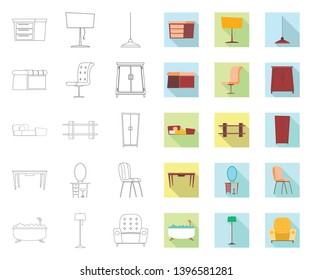 Isolated object  furniture and apartment icon. Collection  furniture and home vector icon  stock.