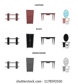 Isolated object of furniture and apartment logo. Collection of furniture and home stock symbol for web.