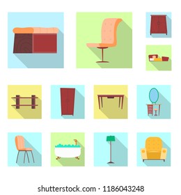 Isolated object of furniture and apartment logo. Set of furniture and home stock vector illustration.