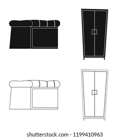 Isolated object of furniture and apartment sign. Set of furniture and home stock symbol for web.