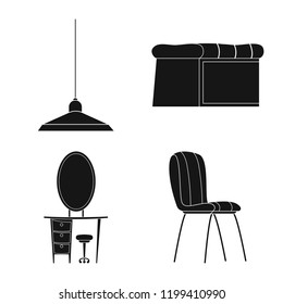 Isolated object of furniture and apartment sign. Collection of furniture and home stock symbol for web.