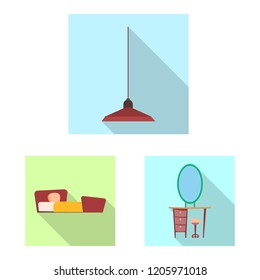Isolated object of furniture and apartment sign. Collection of furniture and home stock vector illustration.