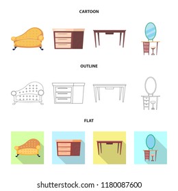Isolated object of furniture and apartment symbol. Collection of furniture and home stock symbol for web.