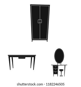 Isolated object of furniture and apartment symbol. Set of furniture and home vector icon for stock.