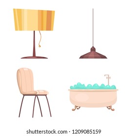 Isolated object of furniture and apartment symbol. Collection of furniture and home stock symbol for web.