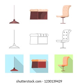 Isolated object of furniture and apartment symbol. Collection of furniture and home stock symbol for web.