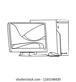 Isolated object of furniture and work icon. Collection of furniture and home stock symbol for web.