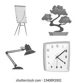 Isolated object of furniture and work icon. Collection of furniture and home vector icon for stock.