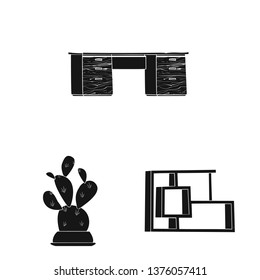Isolated object of furniture and work icon. Collection of furniture and home vector icon for stock.