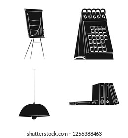 Isolated object of furniture and work logo. Collection of furniture and home vector icon for stock.