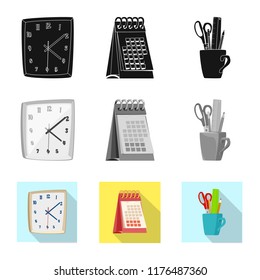 Isolated object of furniture and work symbol. Set of furniture and home stock vector illustration.