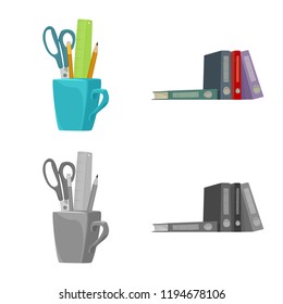 Isolated object of furniture and work symbol. Collection of furniture and home vector icon for stock.