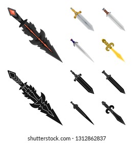 Isolated object of game  and armor  icon. Set of game  and blade  stock symbol for web.