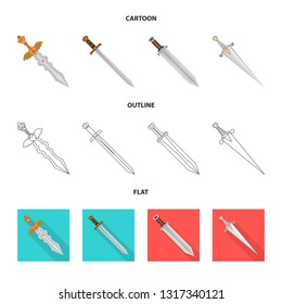 Isolated object of game  and armor  icon. Collection of game  and blade  stock symbol for web.