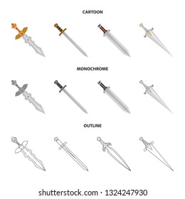 Isolated object of game  and armor  icon. Collection of game  and blade  stock vector illustration.