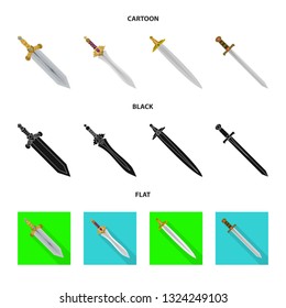 Isolated object of game  and armor  icon. Set of game  and blade  vector icon for stock.