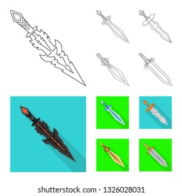 Isolated object of game  and armor  icon. Set of game  and blade  vector icon for stock.