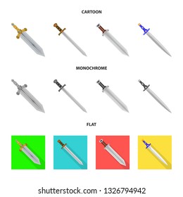 Isolated object of game  and armor  icon. Collection of game  and blade  stock vector illustration.