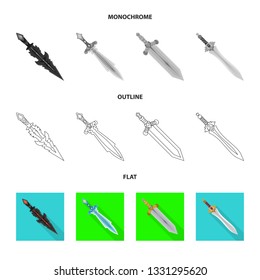 Isolated object of game  and armor  icon. Collection of game  and blade  stock symbol for web.
