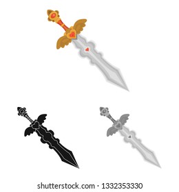 Isolated object of game  and armor  icon. Collection of game  and blade  stock vector illustration.