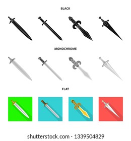 Isolated object of game  and armor  icon. Set of game  and blade  stock symbol for web.