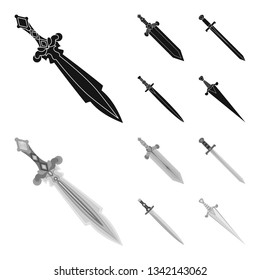 Isolated object of game  and armor  icon. Collection of game  and blade  stock vector illustration.