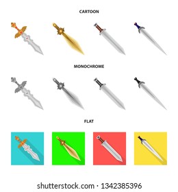 Isolated object of game  and armor  icon. Collection of game  and blade  stock symbol for web.