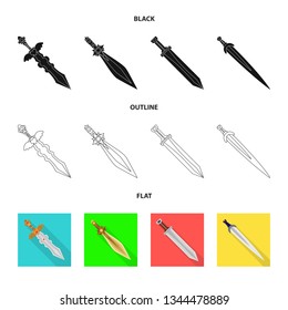 Isolated object of game  and armor  icon. Set of game  and blade  stock vector illustration.