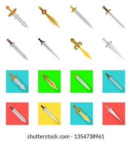 Isolated object of game  and armor  icon. Collection of game  and blade  stock symbol for web.