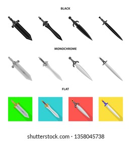 Isolated object of game  and armor  icon. Set of game  and blade  stock vector illustration.