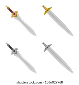 Isolated object of game  and armor  icon. Set of game  and blade  stock vector illustration.