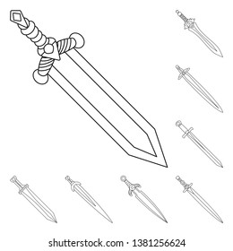 Isolated object of game  and armor  icon. Set of game  and blade  vector icon for stock.