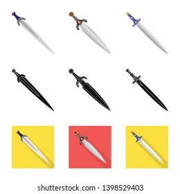 Isolated object of game  and armor  icon. Set of game  and blade  vector icon for stock.