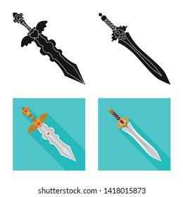 Isolated object of game  and armor  icon. Set of game  and blade  vector icon for stock.