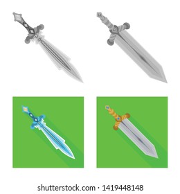 Isolated object of game  and armor  icon. Collection of game  and blade  vector icon for stock.