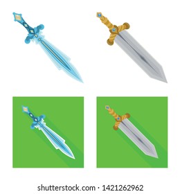 Isolated object of game  and armor  icon. Set of game  and blade  stock symbol for web.