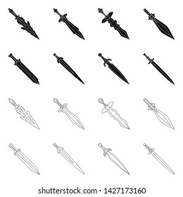 Isolated object of game and armor icon. Set of game and blade vector icon for stock.