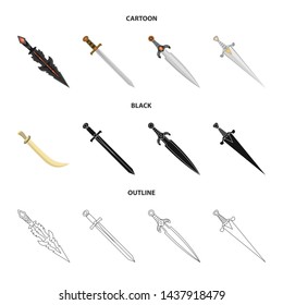 Isolated object of game and armor icon. Collection of game and blade stock vector illustration.
