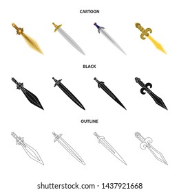 Isolated object of game and armor icon. Collection of game and blade stock vector illustration.