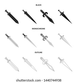 Isolated object of game and armor icon. Collection of game and blade vector icon for stock.