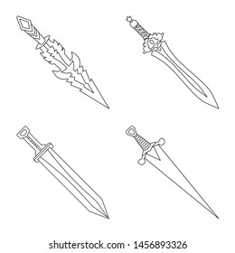 Isolated object of game and armor icon. Collection of game and blade stock symbol for web.